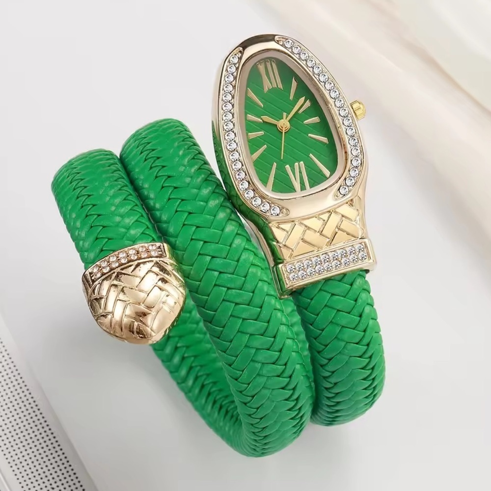 Serpenti Emerald Gold Wrap Timepiece Watch - Picture 3 of 7